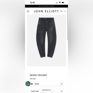 John Elliott Dark Gray Relaxed Jeans-altered to fit women’s 28 Waist